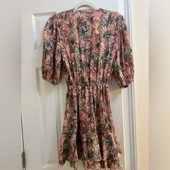 Lavender brown mauve floral dress size S - Picture 4 of 5